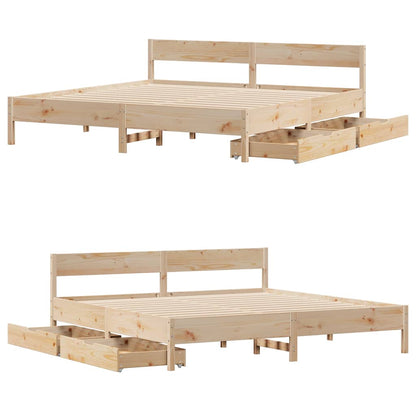 Letto senza Materasso 180x200 cm in Legno Massello di Pino