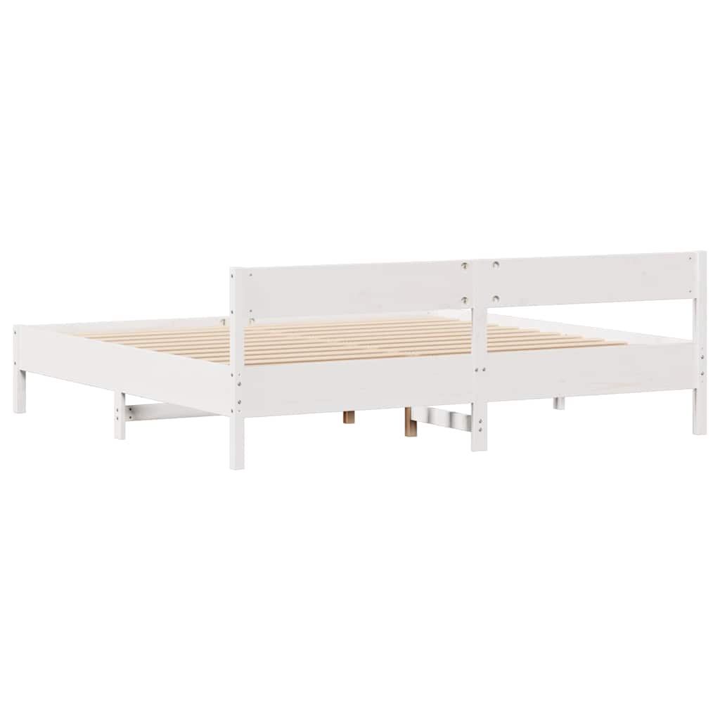 Letto senza Materasso Bianco 180x200 cm Legno Massello di Pino - homemem39