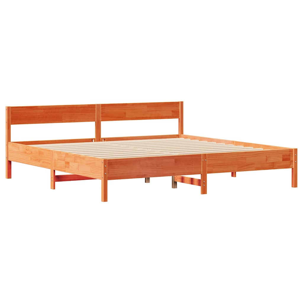Letto senza Materasso Marrone Cera 180x200 cm in Legno di Pino