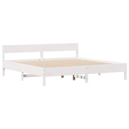 Letto senza Materasso Bianco 160x200 cm Legno Massello di Pino
