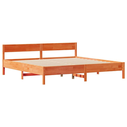 Letto senza Materasso Marrone Cera 160x200 cm in Legno di Pino