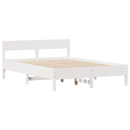 Letto senza Materasso Bianco 140x200 cm Legno Massello di Pino | homemem39
