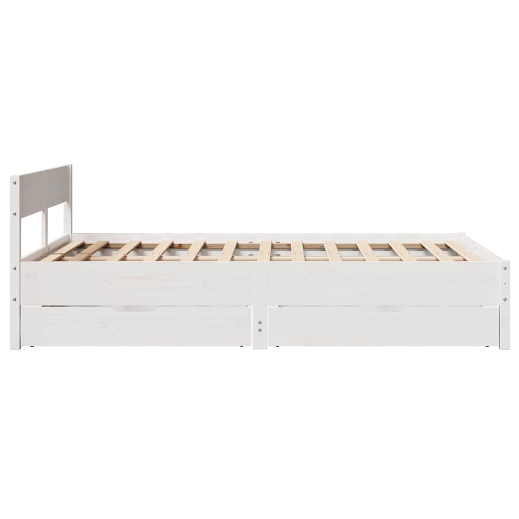 Letto senza Materasso Bianco 140x200 cm Legno Massello di Pino | homemem39