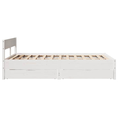 Letto senza Materasso Bianco 140x200 cm Legno Massello di Pino | homemem39