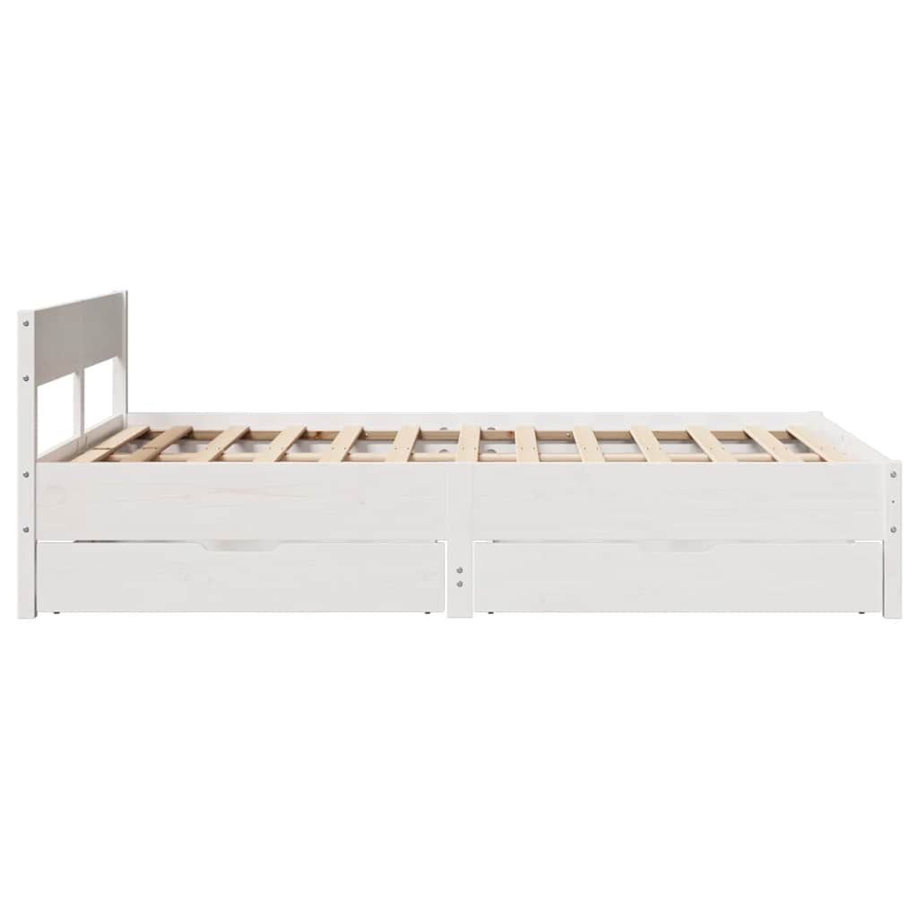 Letto senza Materasso Bianco 120x200 cm Legno Massello di Pino | homemem39