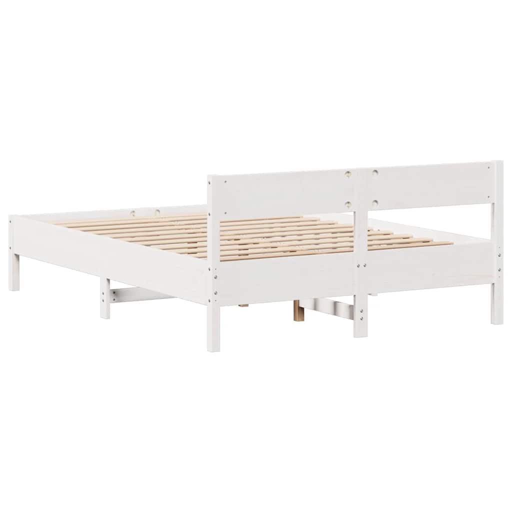 Letto senza Materasso Bianco 120x200 cm Legno Massello di Pino | homemem39