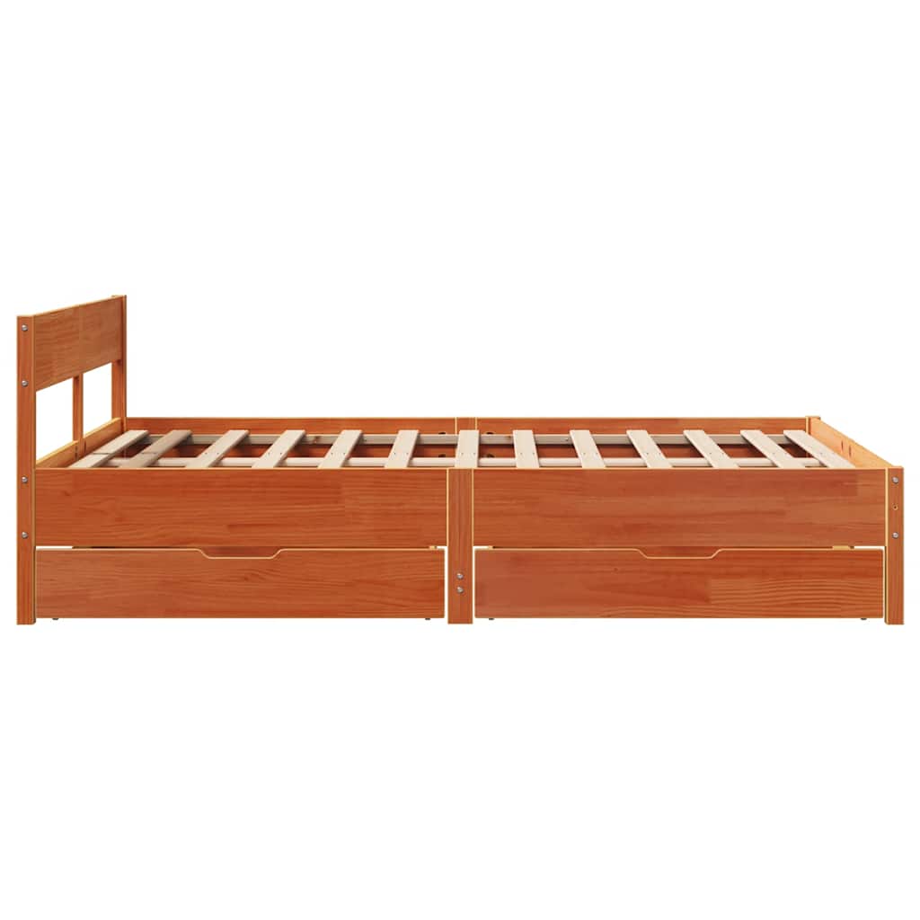 Letto senza Materasso Marrone Cera 120x200 cm in Legno di Pino