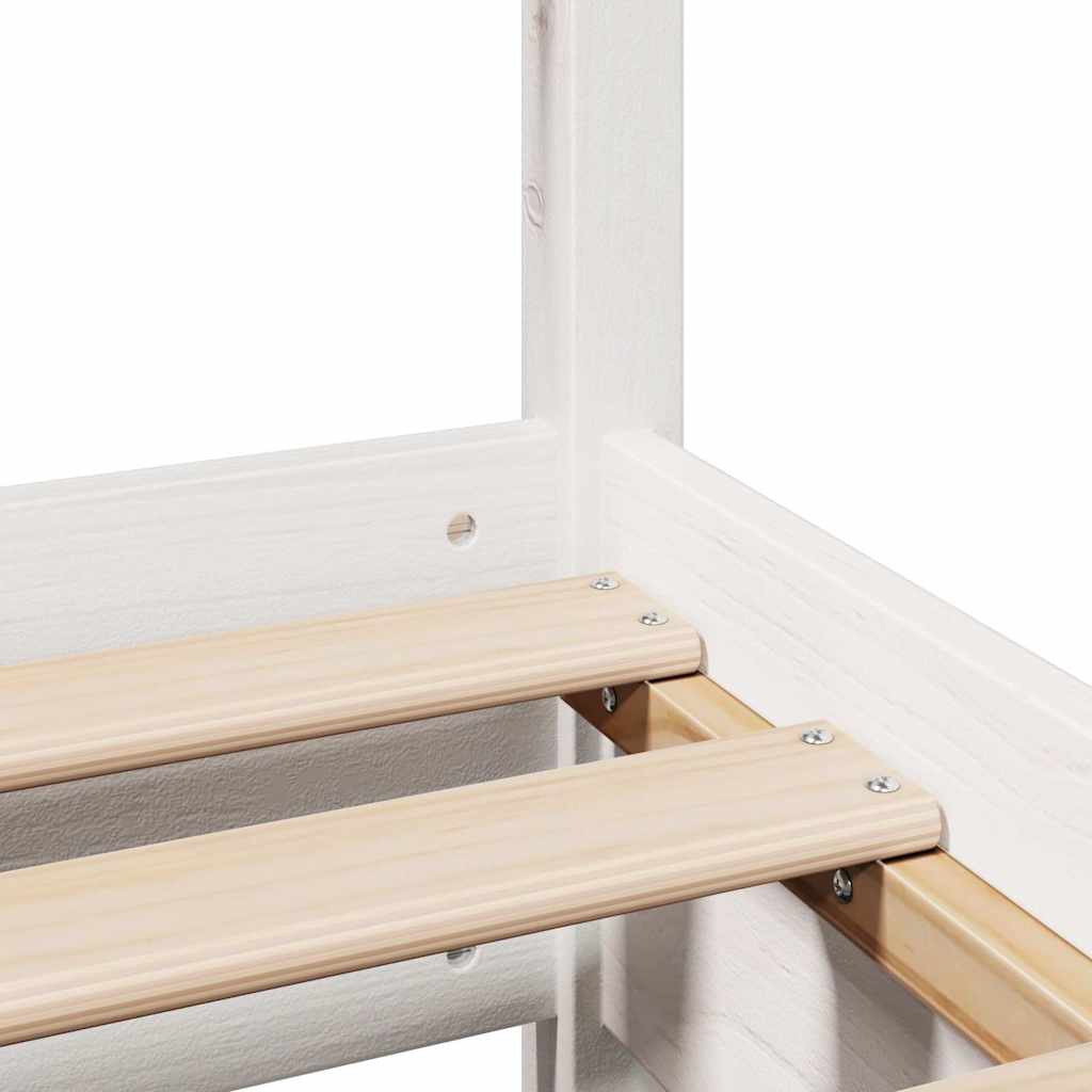 Letto senza Materasso Bianco 140x190 cm Legno Massello di Pino | homemem39