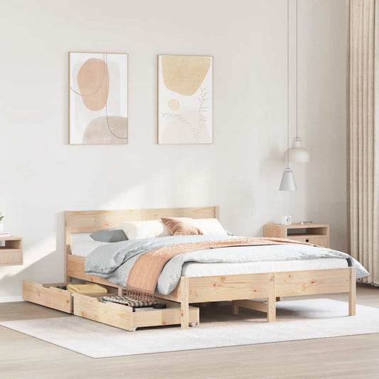Letto senza Materasso 120x190 cm in Legno Massello di Pino | homemem39