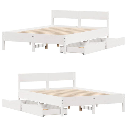 Letto senza Materasso Bianco 120x190 cm Legno Massello di Pino | homemem39