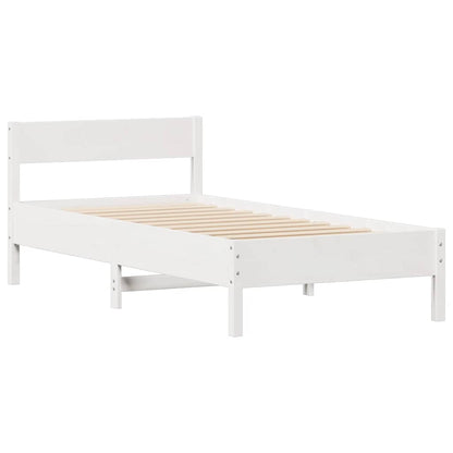 Letto senza Materasso Bianco 90x190 cm in Legno Massello Pino | homemem39