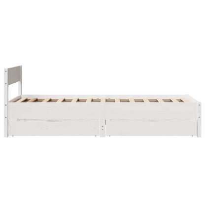 Letto senza Materasso Bianco 90x190 cm in Legno Massello Pino | homemem39