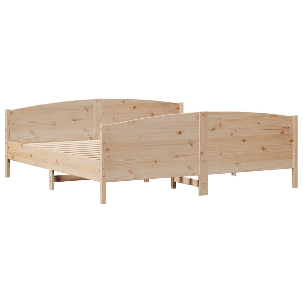 Letto senza Materasso 180x200 cm in Legno Massello di Pino