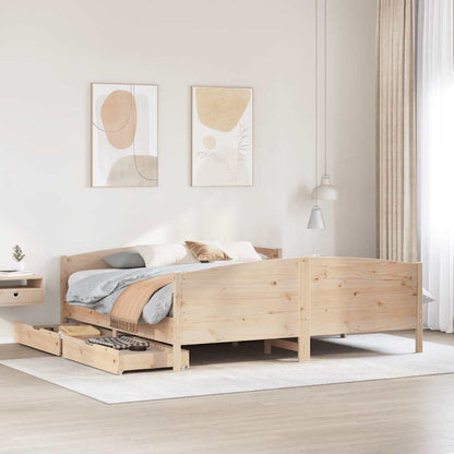 Letto senza Materasso 180x200 cm in Legno Massello di Pino