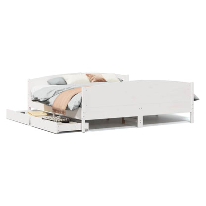 Letto senza Materasso Bianco 180x200 cm Legno Massello di Pino | homemem39