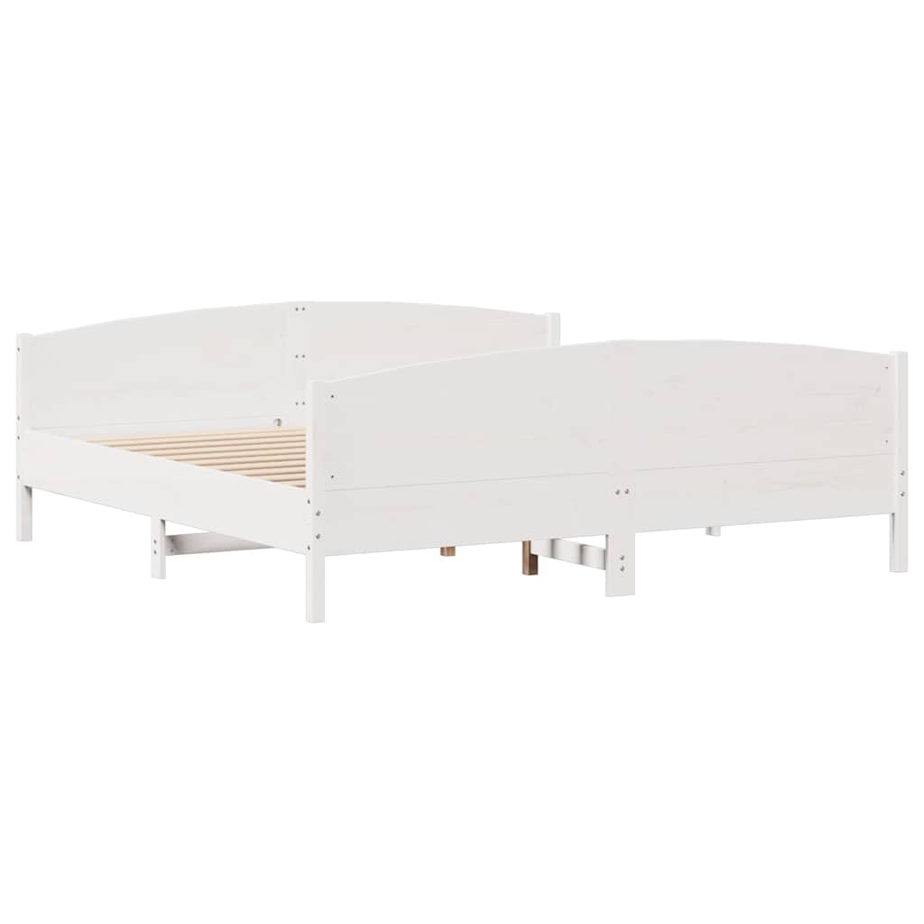 Letto senza Materasso Bianco 180x200 cm Legno Massello di Pino | homemem39