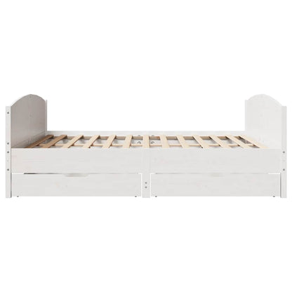Letto senza Materasso Bianco 180x200 cm Legno Massello di Pino | homemem39