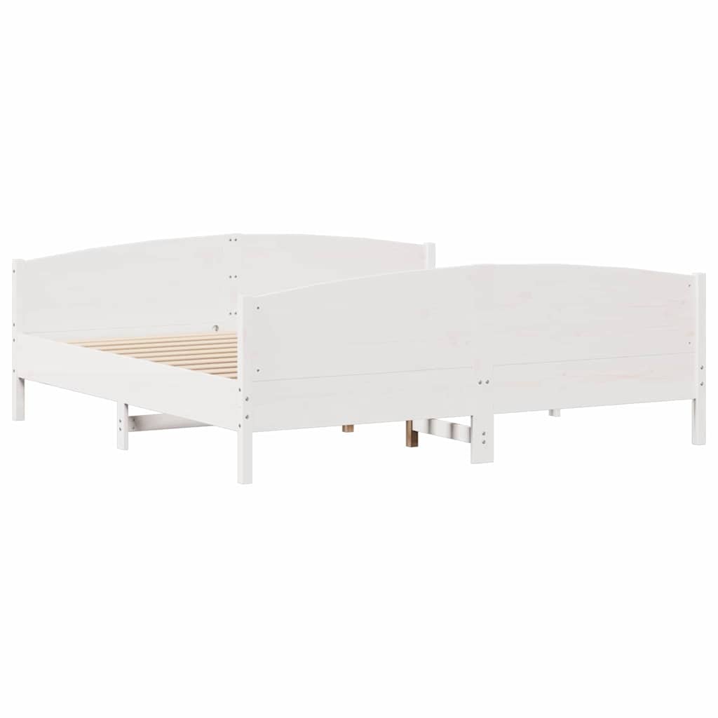 Letto senza Materasso Bianco 180x200 cm Legno Massello di Pino | homemem39