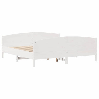 Letto senza Materasso Bianco 180x200 cm Legno Massello di Pino | homemem39