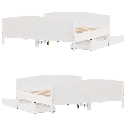 Letto senza Materasso Bianco 180x200 cm Legno Massello di Pino | homemem39