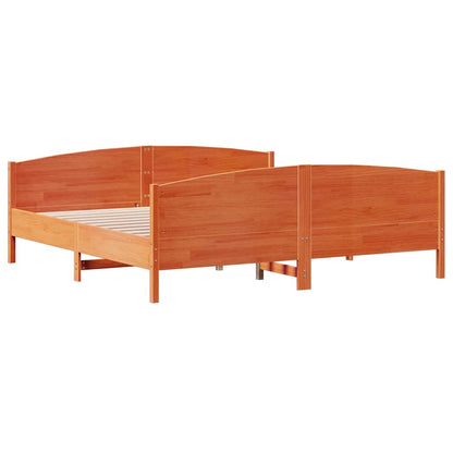 Letto senza Materasso Marrone Cera 180x200 cm in Legno di Pino