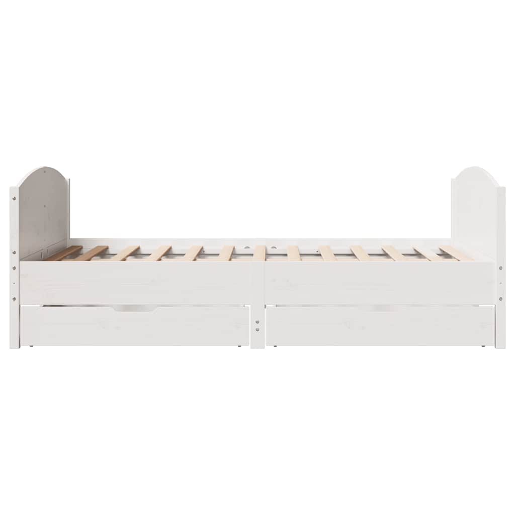Letto senza Materasso Bianco 150x200 cm Legno Massello di Pino | homemem39