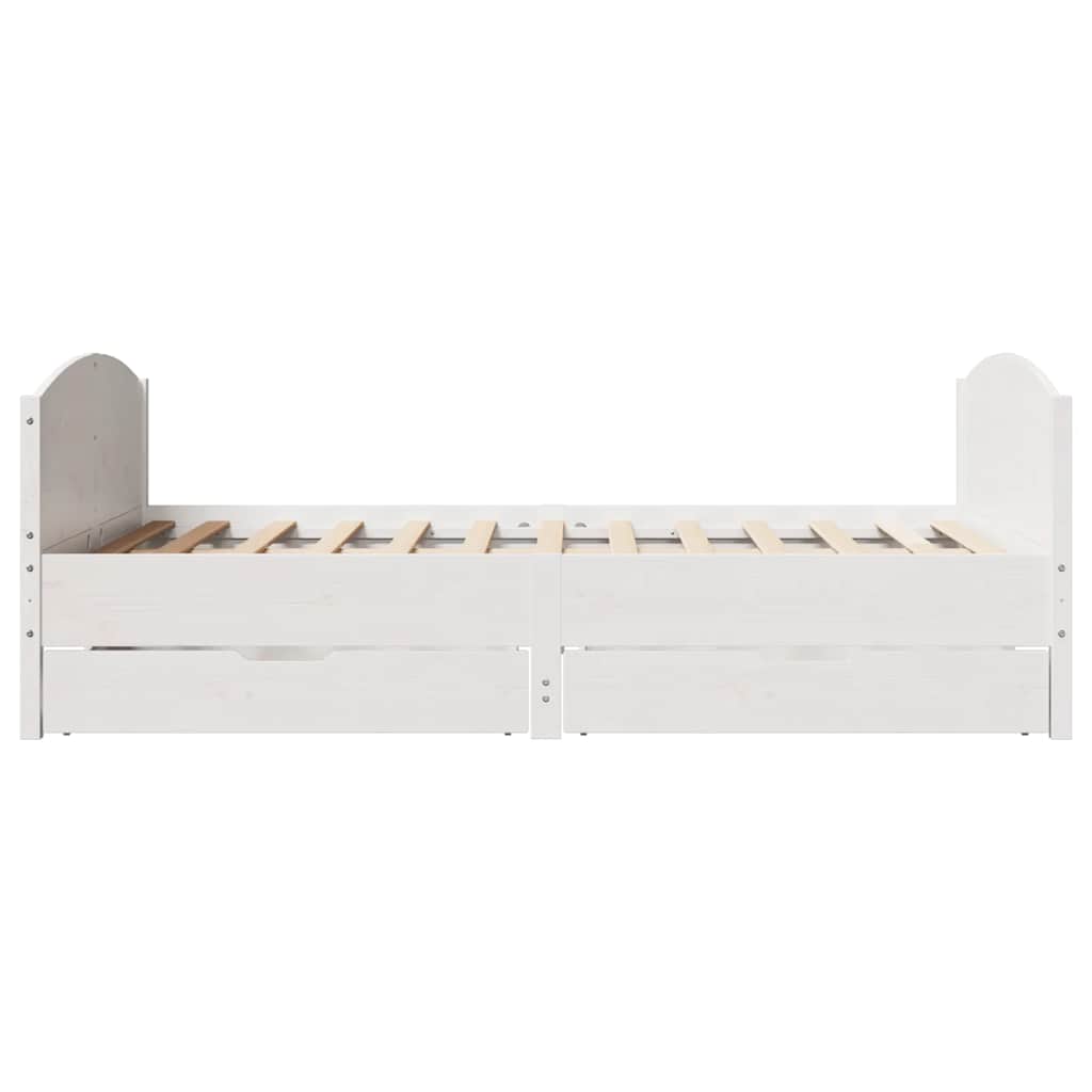 Letto senza Materasso Bianco 140x200 cm Legno Massello di Pino | homemem39