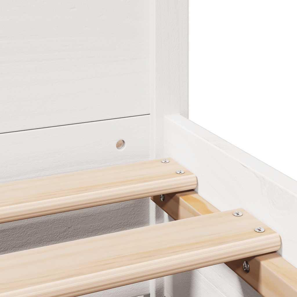 Letto senza Materasso Bianco 140x200 cm Legno Massello di Pino | homemem39
