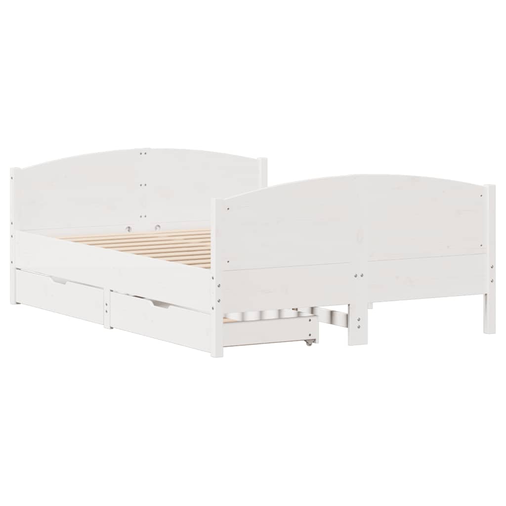 Letto senza Materasso Bianco 120x200 cm Legno Massello di Pino | homemem39