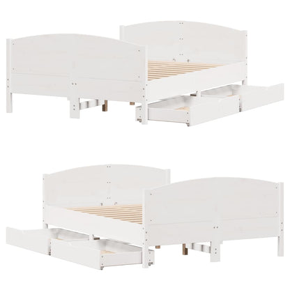 Letto senza Materasso Bianco 120x200 cm Legno Massello di Pino | homemem39