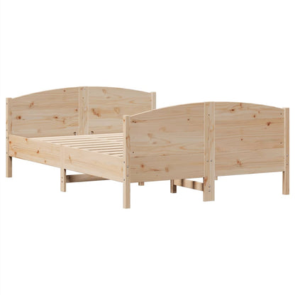 Letto senza Materasso 140x190 cm in Legno Massello di Pino