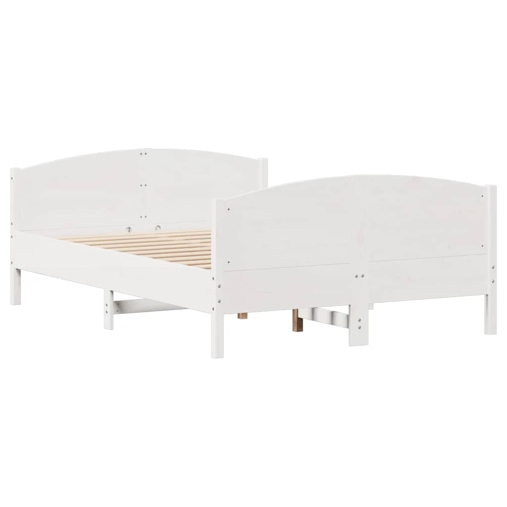 Letto senza Materasso Bianco 140x190 cm Legno Massello di Pino | homemem39