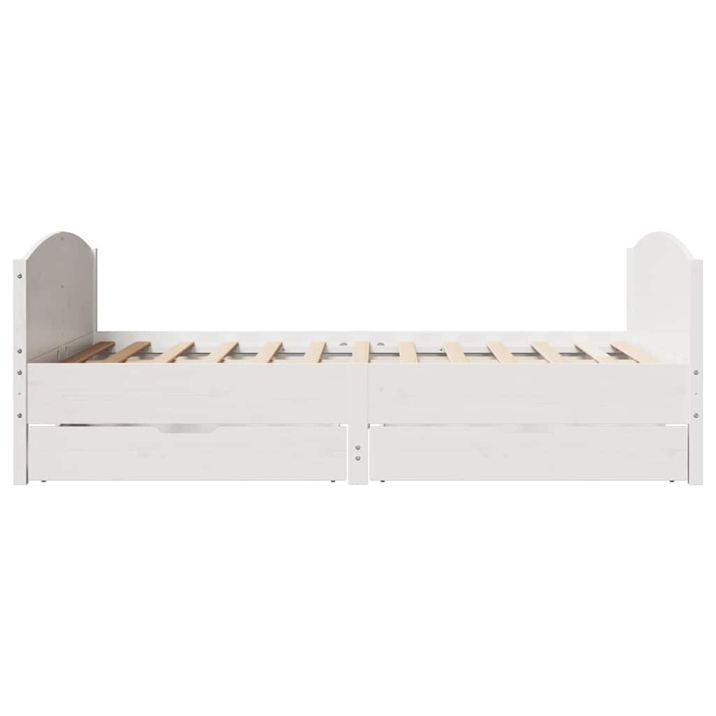 Letto senza Materasso Bianco 140x190 cm Legno Massello di Pino | homemem39