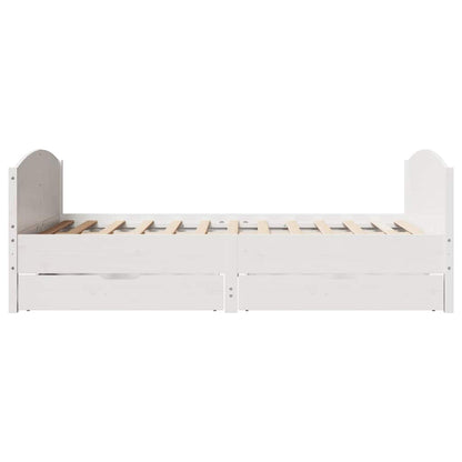 Letto senza Materasso Bianco 140x190 cm Legno Massello di Pino | homemem39