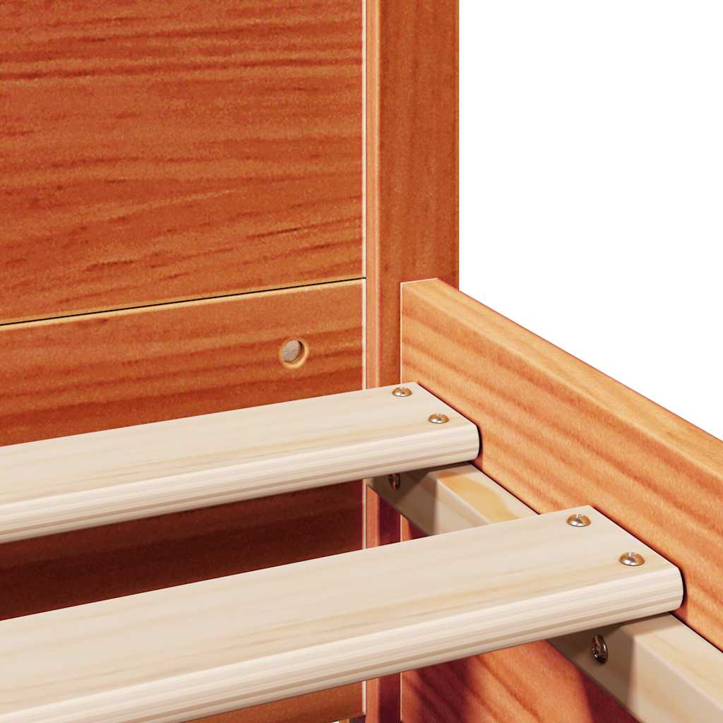 Letto senza Materasso Marrone Cera 140x190 cm in Legno di Pino | homemem39