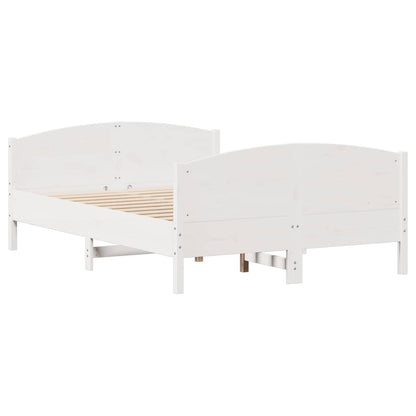 Letto senza Materasso Bianco 135x190 cm Legno Massello di Pino | homemem39