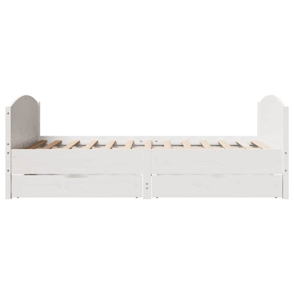Letto senza Materasso Bianco 135x190 cm Legno Massello di Pino | homemem39