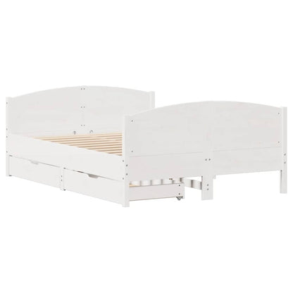 Letto senza Materasso Bianco 120x190 cm Legno Massello di Pino | homemem39