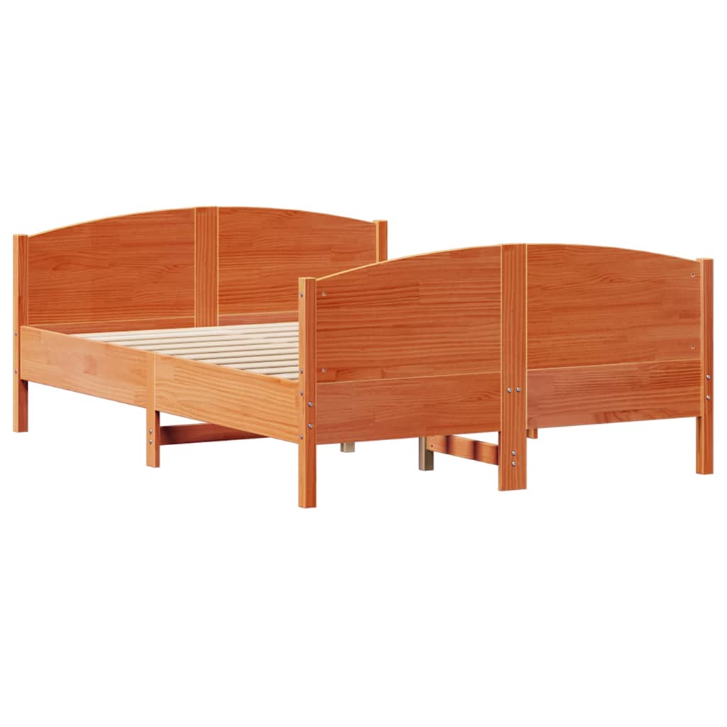 Letto senza Materasso Marrone Cera 120x190 cm in Legno di Pino | homemem39