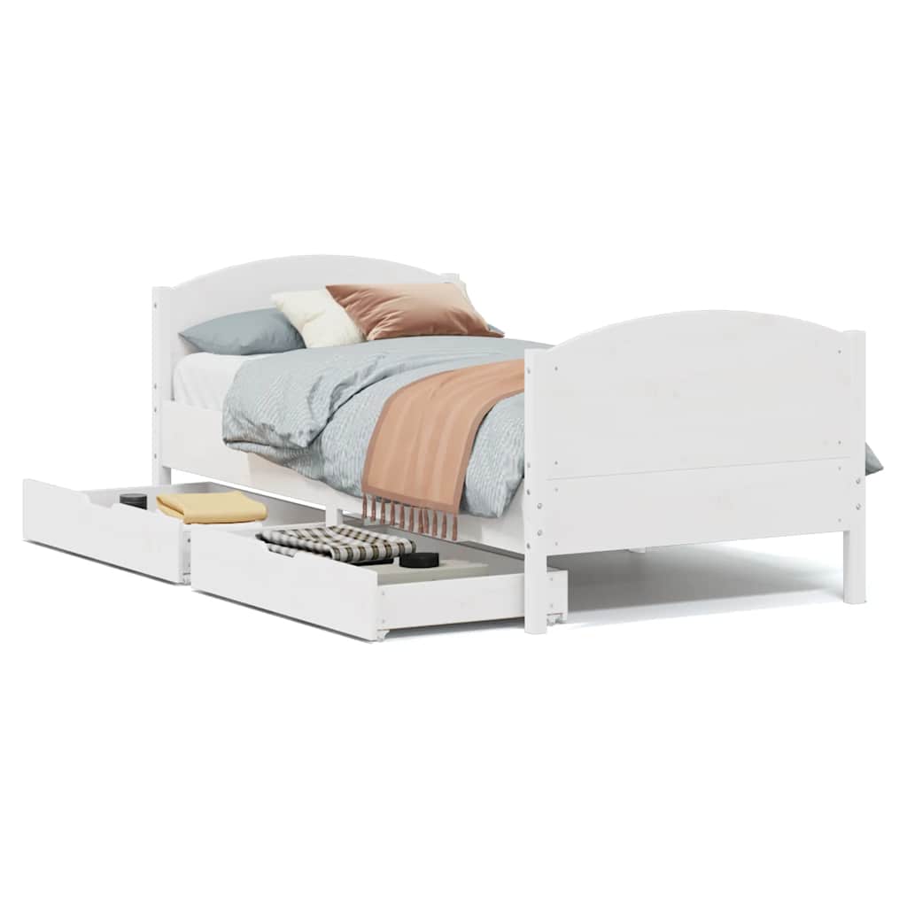 Letto senza Materasso Bianco 90x200 cm Legno Massello di Pino - homemem39