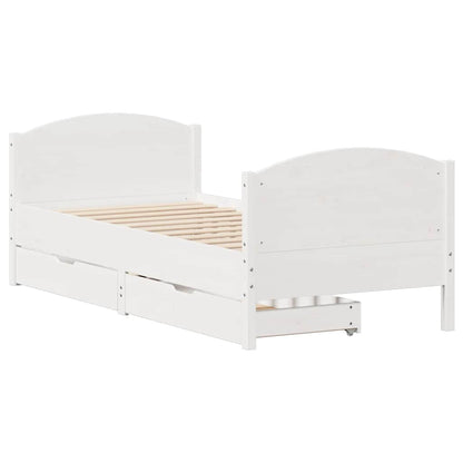 Letto senza Materasso Bianco 90x200 cm Legno Massello di Pino - homemem39