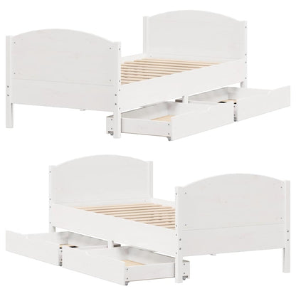 Letto senza Materasso Bianco 90x200 cm Legno Massello di Pino - homemem39