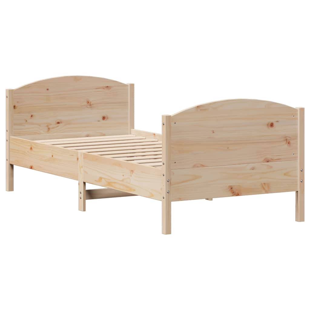 Letto senza Materasso 90x190 cm in Legno Massello di Pino