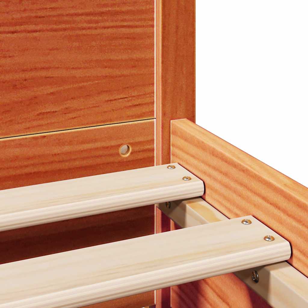 Letto senza Materasso Marrone Cera 90x190 cm in Legno di Pino | homemem39