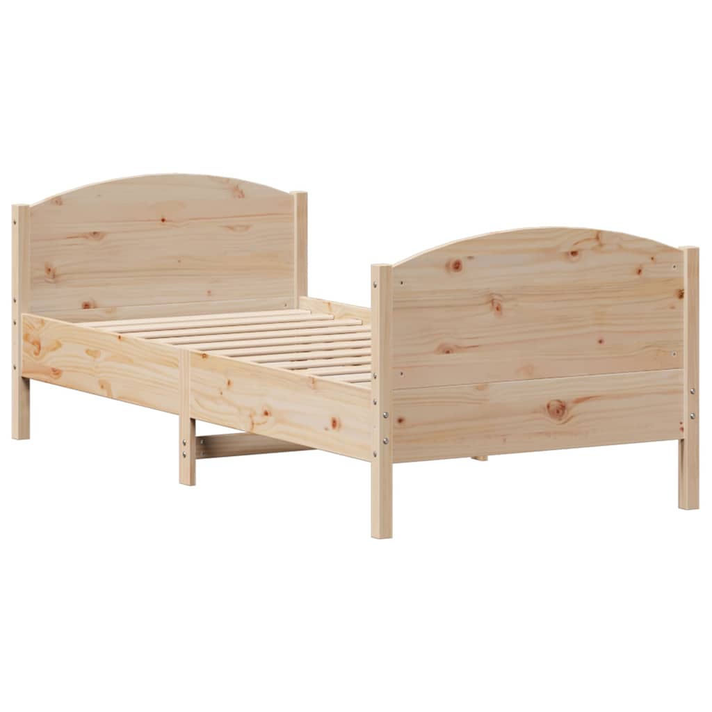 Letto senza Materasso 75x190 cm in Legno Massello Pino
