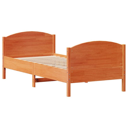 Letto senza Materasso Marrone Cera 75x190 cm in Legno di Pino | homemem39