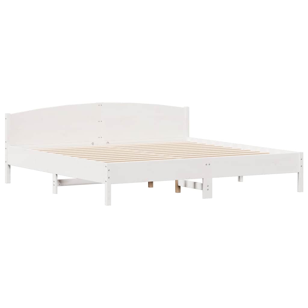 Letto senza Materasso Bianco 180x200 cm Legno Massello di Pino | homemem39