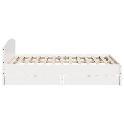 Letto senza Materasso Bianco 180x200 cm Legno Massello di Pino | homemem39