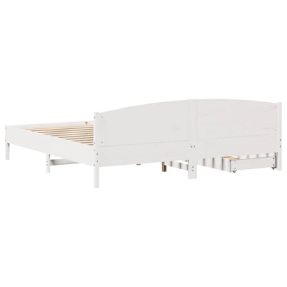 Letto senza Materasso Bianco 180x200 cm Legno Massello di Pino | homemem39