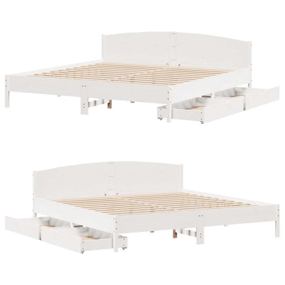 Letto senza Materasso Bianco 180x200 cm Legno Massello di Pino | homemem39